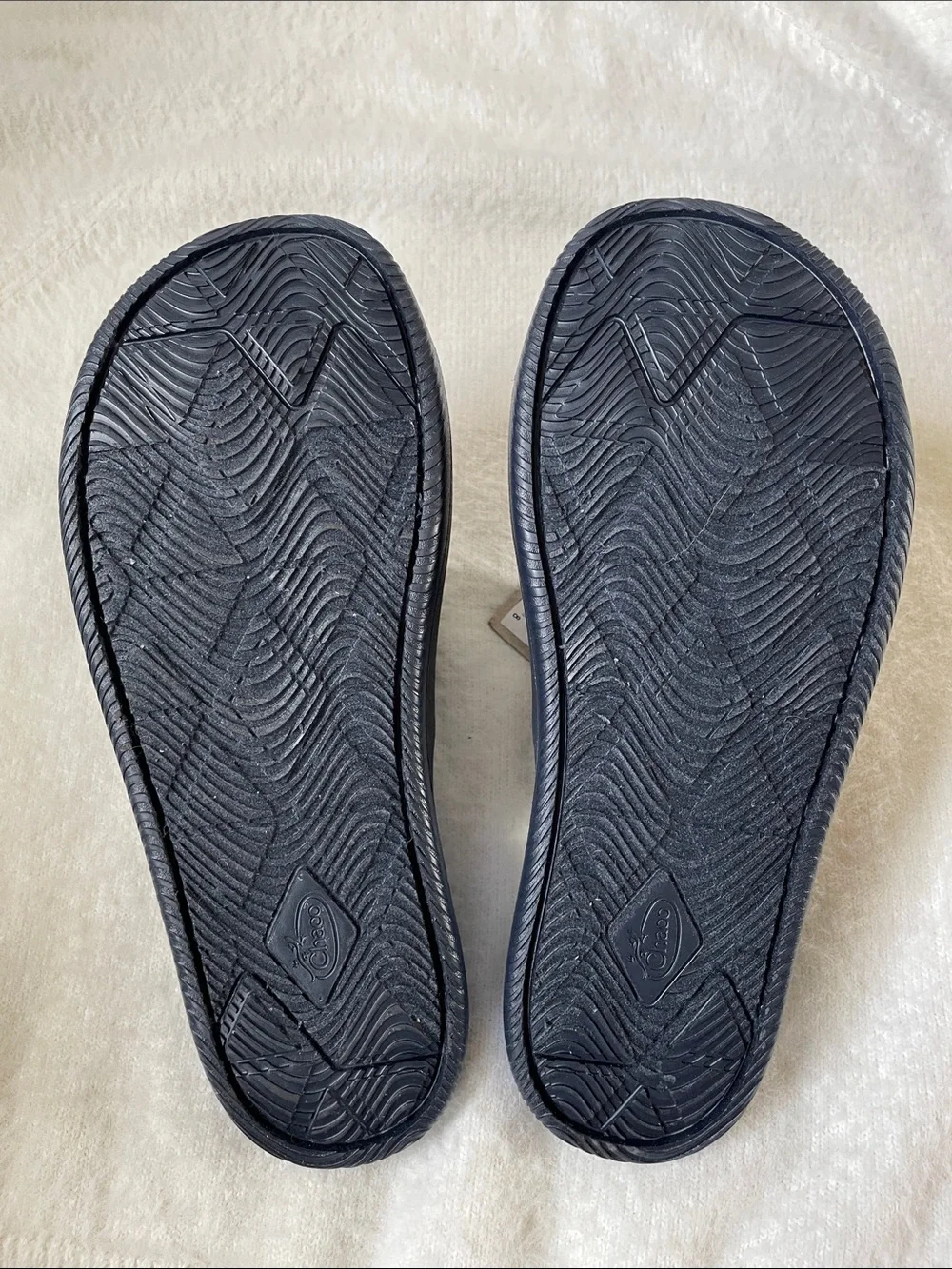 Chaco Kids Blue Footbed Sandals with Black Webbing